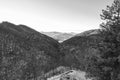 Oltrepo Pavese winter panorama. Black and white photo Royalty Free Stock Photo