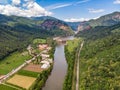 Oltului Valley between Ramnicu Valcea and Sibiu in the Carpathian Mountains, Romania Royalty Free Stock Photo