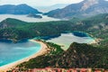 Oludeniz Bay view in Fethiye Town. Amazing landscape from Lycian way. Travel destination. Summer and holiday concept. Blue Lagoon Royalty Free Stock Photo