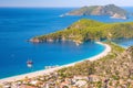 Oludeniz lagoon in sea landscape view of beach