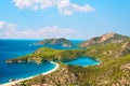 Oludeniz lagoon in sea landscape view of beach