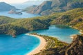 Oludeniz lagoon in sea landscape view of beach