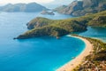 Oludeniz lagoon in sea landscape view of beach