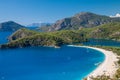 Oludeniz lagoon in sea landscape view of beach