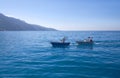 Salvor man on salvage ship over calm sea, Turkey Royalty Free Stock Photo
