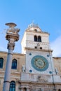 Olumn and clock tower of Palazzo del Capitanio in Padua,