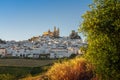 Olvera Skyline at sunset with Castle and Church - Olvera, Andalusia, Spain Royalty Free Stock Photo
