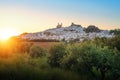 Olvera Skyline at sunset with Olive Trees - Olvera, Andalusia, Spain Royalty Free Stock Photo