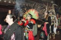 At the Olvera Street Dia de los Muertos Celebration Participants Dress in Indigenous Attire Royalty Free Stock Photo