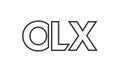 OLX logo design template with strong and modern bold text. Initial based vector logotype featuring simple and minimal typography. Royalty Free Stock Photo