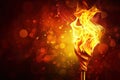 Olyimpic fire torch burning. Generative Ai Royalty Free Stock Photo