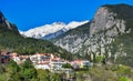 Olymp in Greece mountain and the city around it Royalty Free Stock Photo