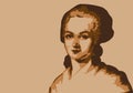 Portrait of the politician and writer, Olympe de Gouges.