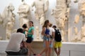 Olympia, Greece, 17 July 2018, Tourists visit the archaeological finds in the museum with interest Royalty Free Stock Photo