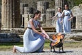 Olympic Flame handover ceremony for the Tokyo 2020 Summer Olympic Games at the Ancient Olympia Royalty Free Stock Photo