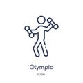 Olympia icon from olympic games outline collection. Thin line olympia icon isolated on white background Royalty Free Stock Photo