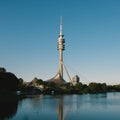 Olympia Park Tower Munich reflections