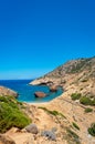 Olympia shipwreck of Amorgos island in Cyclades, Greece Royalty Free Stock Photo