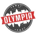 Olympia Washington Round Travel Stamp Icon Skyline City Design. Seal Badge Illustration Vector Clip Art.