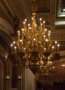 Elaborate chandelier hangs in the Washington State capitol building