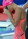 Olympian and world champion swimmer Yulia YEFIMOVA RUS Royalty Free Stock Photo