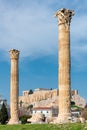 Olympian Zeus columns in Athens Greece, Royalty Free Stock Photo