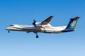 Olympic Air Bombardier DHC-8-400 airplane Athens Airport in Greece Royalty Free Stock Photo