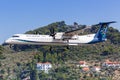 Olympic Air Bombardier DHC-8-400 airplane Skiathos airport Royalty Free Stock Photo