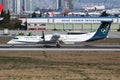 Olympic Air Bombardier DHC-8 Q400 SX-OBC passenger plane departure at Istanbul Ataturk Airport