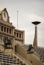 the olympic cauldron of 1992 summer olympiads Royalty Free Stock Photo