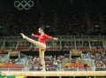 Olympic champion Aly Raisman of United States competes on the balance beam at women's all-around gymnastics at Rio 2016 Royalty Free Stock Photo