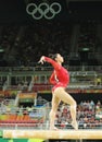 Olympic champion Aly Raisman of United States competes on the balance beam at women's all-around gymnastics at Rio 2016 Royalty Free Stock Photo