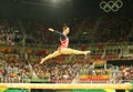 Olympic champion Aly Raisman of United States competes on the balance beam at women's team all-around gymnastics at Rio 2016 Royalty Free Stock Photo