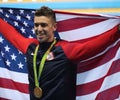 Olympic Champion Anthony Ervin of United States during medal ceremony after Men`s 50m Freestyle final of the Rio 2016 Olympics