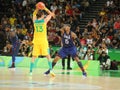 Olympic champion Carmelo Anthony of Team USA in action at group A basketball match between Team USA and Australia