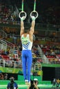 Olympic champion Eleftherios Petrounias of Greece competes at the Men`s Rings Final on artistic gymnastics competition at Rio