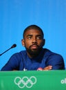 Olympic champion Irving Kyrie during men`s basketball team USA press conference at Rio 2016 Olympic Games Press Center Royalty Free Stock Photo