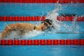 Olympic champion Katie Ledecky of United States competes at the Women's 800m freestyle of the Rio 2016 Olympic Games Royalty Free Stock Photo