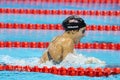 Olympic champion Madeline Dirado of United States swims the Women`s 200m Individual Medley Heat 3 of Rio 2016 Olympic Games Royalty Free Stock Photo