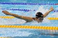 Olympic champion Madeline Dirado of United States swims the Women`s 200m Individual Medley Heat 3 of Rio 2016 Olympic Games Royalty Free Stock Photo
