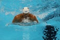 Olympic champion Ryan Lochte of United States competes at the Men's 200m individual medley relay of the Rio 2016 Olympics Royalty Free Stock Photo