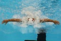 Olympic champion Ryan Lochte of United States competes at the Men's 200m individual medley relay of the Rio 2016 Olympics Royalty Free Stock Photo