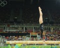 Olympic champion Sanne Wevers of Netherlands competes at the final on the balance beam women's artistic gymnastics Royalty Free Stock Photo