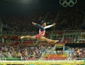 Olympic champion Simone Biles of United States competes on the balance beam at women's team all-around gymnastics at Rio 2016 Royalty Free Stock Photo