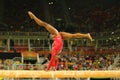 Olympic champion Simone Biles of United States competes at the final on the balance beam women`s artistic gymnastics at Rio 2016 Royalty Free Stock Photo