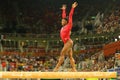 Olympic champion Simone Biles of United States competes at the final on the balance beam women`s artistic gymnastics at Rio 2016 Royalty Free Stock Photo