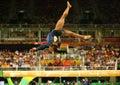 Olympic champion Simone Biles of United States competing on the balance beam at women's all-around gymnastics qualification