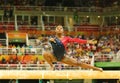 Olympic champion Simone Biles of United States competing on the balance beam at women`s all-around gymnastics qualification