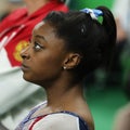 Olympic champion Simone Biles of United States competing on the balance beam at women's all-around gymnastics at Rio 2016 Royalty Free Stock Photo