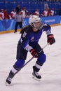 Olympic champion Team USA captain Meghan Duggan in action against Team Olympic Athlete from Russia